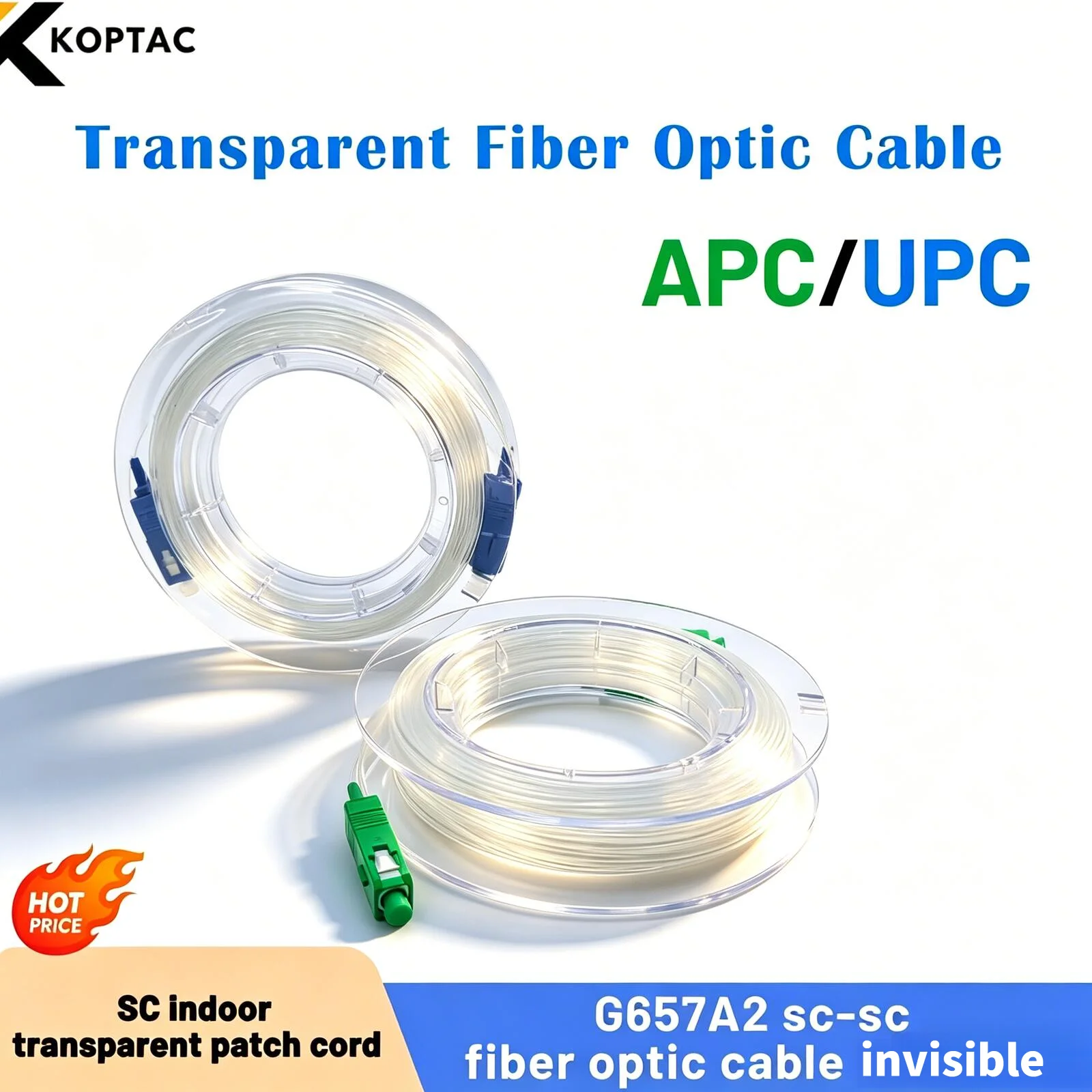 10/20/30/50/80/100 Meter IndoorTransparent Fiber Optic Cable SC UPC APC Invisible Bengding Insensitive 0.9Mm Diameter 1000 Mbps
10/20/30/50/80/100 Meter IndoorTransparent Fiber Optic Cable SC UPC APC Invisible Bengding Insensitive 0.9Mm Diameter 1000 Mbps