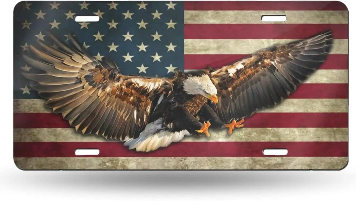 Eagle American Flag Front License Plate Aluminum Decorative 6x12 Car Tag with 4 Holes for Vehicle
Eagle American Flag Front License Plate Aluminum Decorative 6x12 Car Tag with 4 Holes for Vehicle