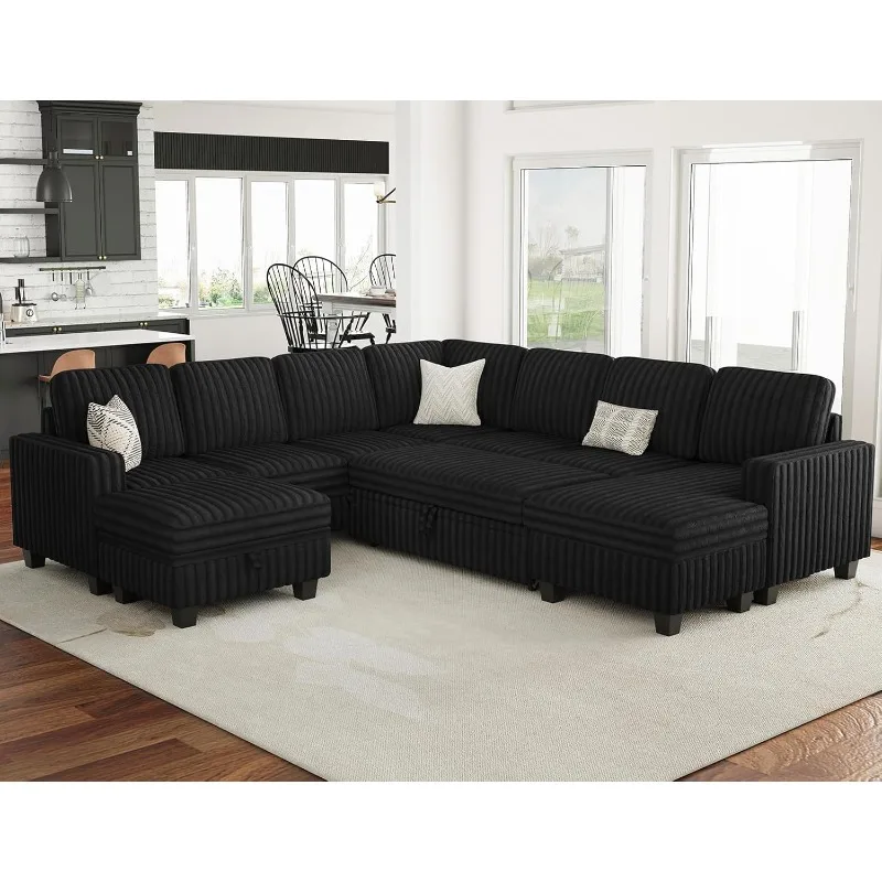 home.Oversized Sofa Bed Modular Sectional Sleeper Sofa with Pull Out Bed L Shaped Couch with Storage Chaise Black Couch
home.Oversized Sofa Bed Modular Sectional Sleeper Sofa with Pull Out Bed L Shaped Couch with Storage Chaise Black Couch