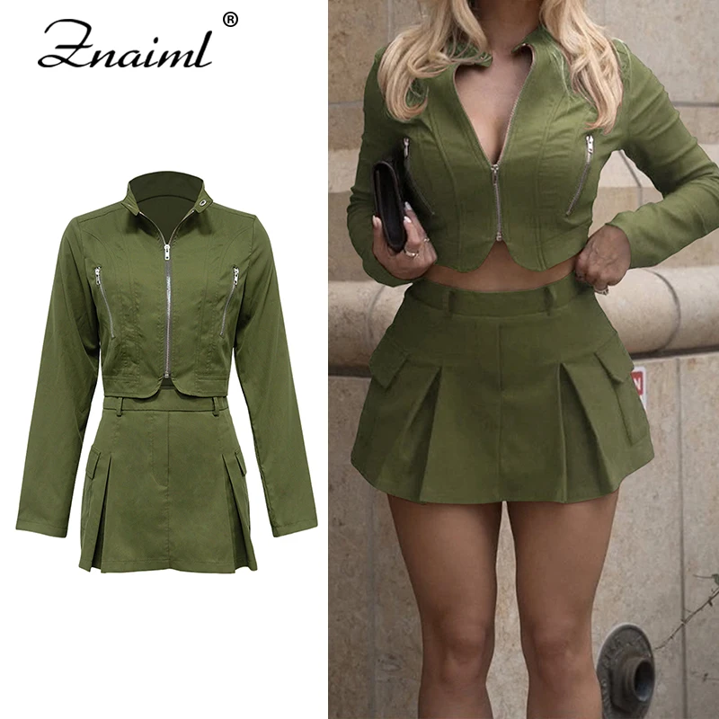 Znaiml Весенняя укороченная куртка на молнии с длинными рукавами, топ и мини-юбка, комплект из двух предметов для женской одежды, осенние элегантные наряды 2026
Znaiml Весенняя укороченная куртка на молнии с длинными рукавами, топ и мини-юбка, комплект из двух предметов для женской одежды, осенние элегантные наряды 2026
