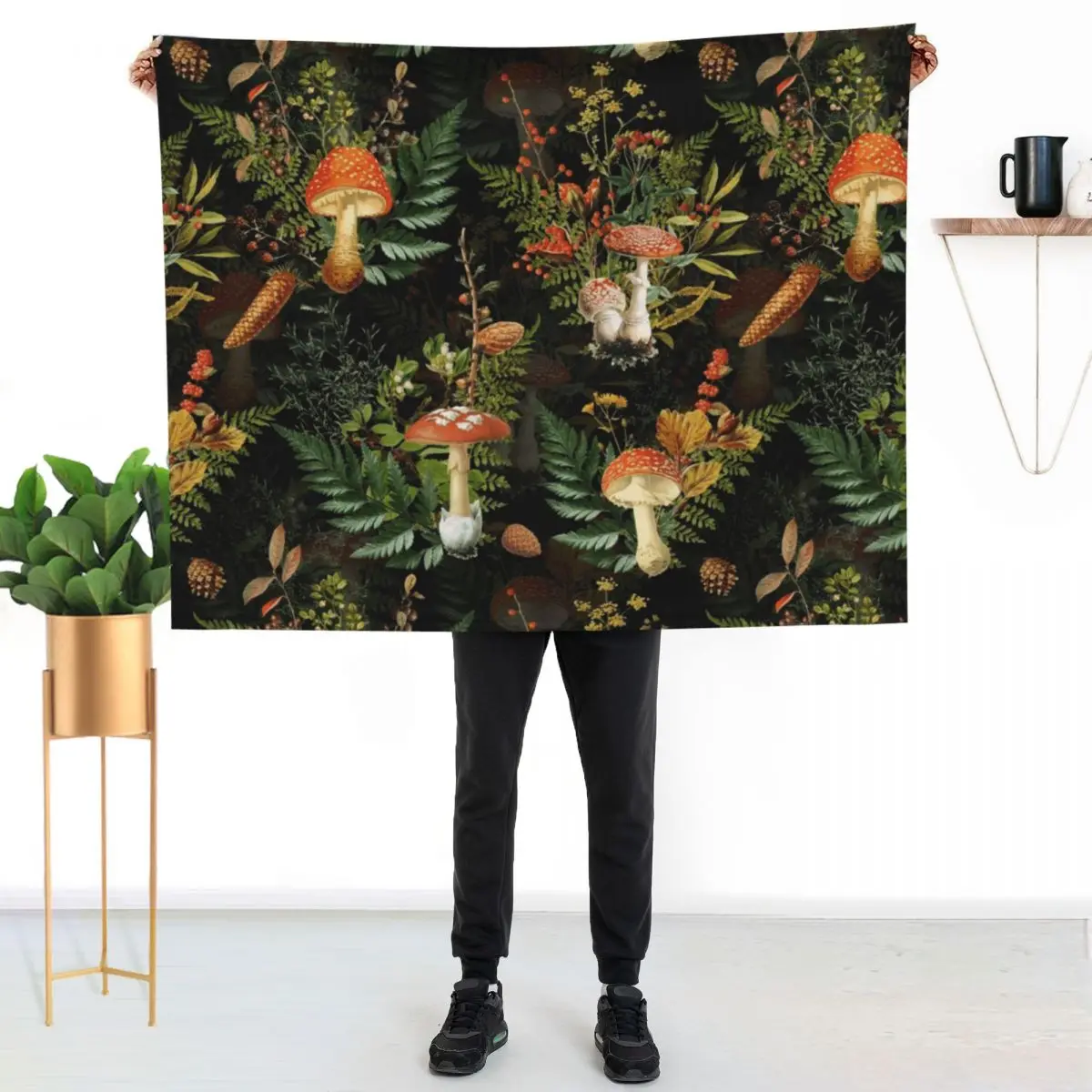 vintage toadstools in the forest on black Throw Blanket Lightweight Warm Blanket for Travel Camping
vintage toadstools in the forest on black Throw Blanket Lightweight Warm Blanket for Travel Camping