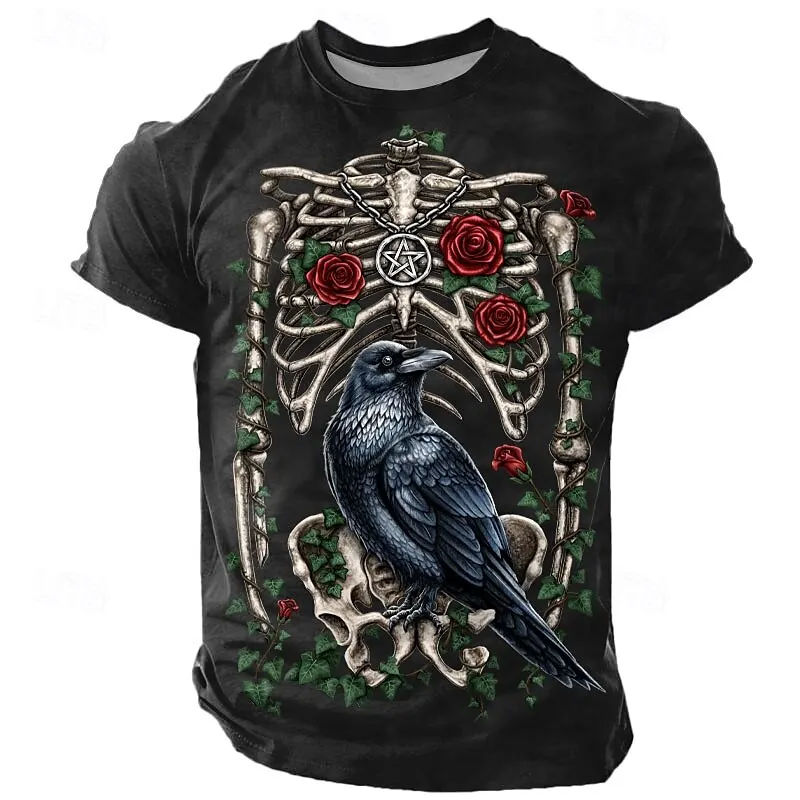 Mysterious Retro Graphic Men's T-Shirts 3D Print Rose Skull Pattern Hip Hop Gothic Street Short Sleeve Tees Loose Quick Dry Tops
Mysterious Retro Graphic Men's T-Shirts 3D Print Rose Skull Pattern Hip Hop Gothic Street Short Sleeve Tees Loose Quick Dry Tops