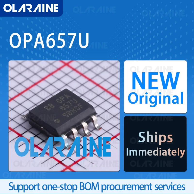 1/5/10Pcs OPA657U SOIC-8 original ic chip High-speed operational amplifiers RoHS 1 Channel SR -700 V/us Ib -20 pA Vos -250 uV 
1/5/10Pcs OPA657U SOIC-8 original ic chip High-speed operational amplifiers RoHS 1 Channel SR -700 V/us Ib -20 pA Vos -250 uV