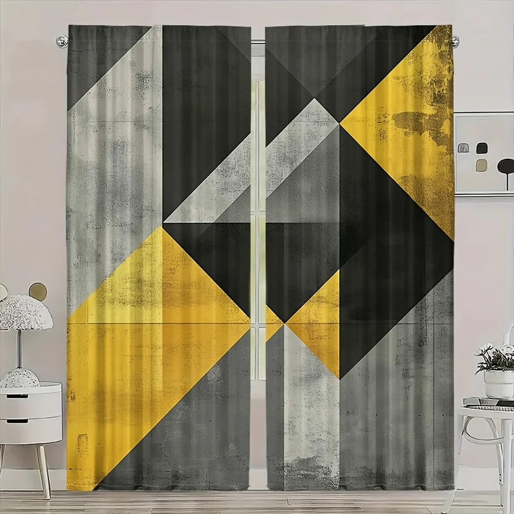Tri-color geometric pattern Print Drapes Room Darkening Window Curtains for Home Decor,Rod Pocket Blackout Curtains Bedroom
Tri-color geometric pattern Print Drapes Room Darkening Window Curtains for Home Decor,Rod Pocket Blackout Curtains Bedroom