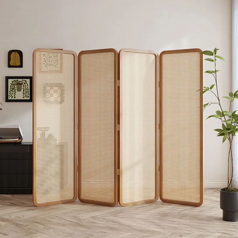 Screen partition living room, Japanese-style solid wood rattan office hotel shade foldable mobile folding screen
Screen partition living room, Japanese-style solid wood rattan office hotel shade foldable mobile folding screen