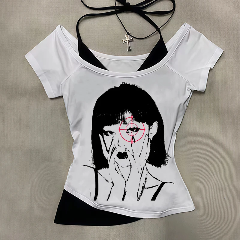 Subcultural sexy summer Y2K fake two piece American sweet and spicy short sleeved T-shirt women's slim fit top trend
Subcultural sexy summer Y2K fake two piece American sweet and spicy short sleeved T-shirt women's slim fit top trend