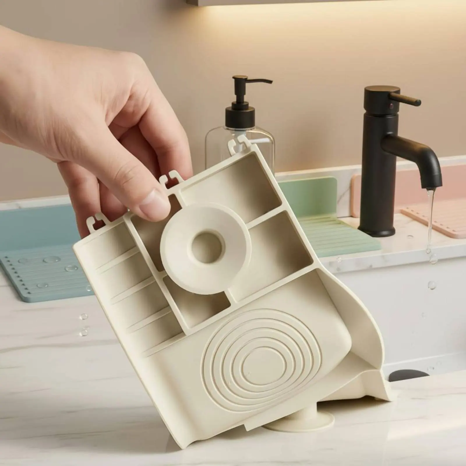 Spliceable Sink Drainage Mat Long-Lasting Cuttable Sink Splash Guard Faucet Splash Guard Mat Strong Suction Household Item
Spliceable Sink Drainage Mat Long-Lasting Cuttable Sink Splash Guard Faucet Splash Guard Mat Strong Suction Household Item