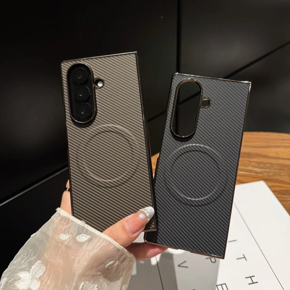 For Samsung Galaxy Z Fold 7 Case Hard plating carbon fiber magnetic Wireless charging Protective Back Cover For Z Fold6 5 Shell
For Samsung Galaxy Z Fold 7 Case Hard plating carbon fiber magnetic Wireless charging Protective Back Cover For Z Fold6 5 Shell