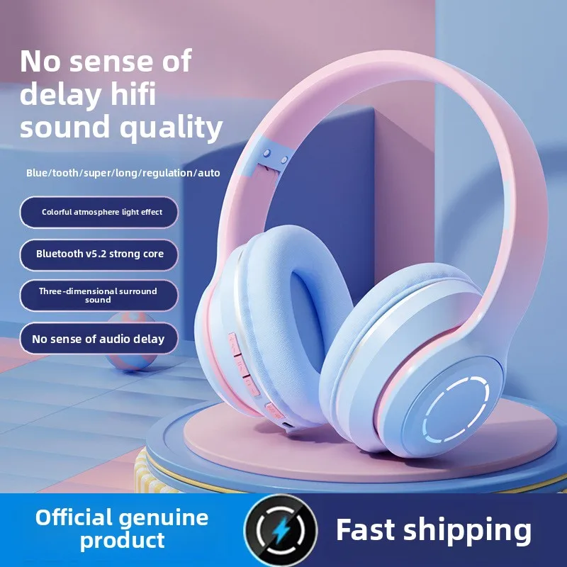 Bluetooth headphone head-mounted gradient color mobile phone wireless game gift headset foldable headset holiday gift
Bluetooth headphone head-mounted gradient color mobile phone wireless game gift headset foldable headset holiday gift