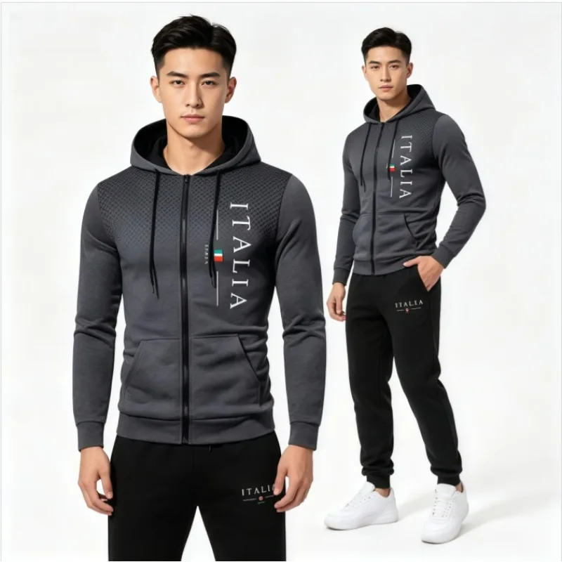 2026 Autumn Winter Men Hoodie Tracksuit Multi Zipper Pocket Sweatshirt Drawstring Jogger Pants Casual Sports Two Piece Outfit
2026 Autumn Winter Men Hoodie Tracksuit Multi Zipper Pocket Sweatshirt Drawstring Jogger Pants Casual Sports Two Piece Outfit