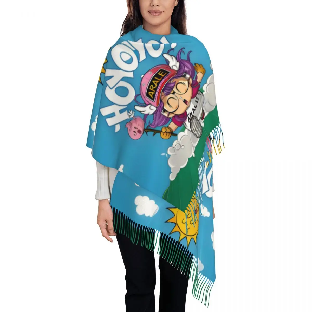 Женский шарф с кисточками Arale Norimaki Dr Slump, мягкий шарф с рисунком аниме, женские зимне-осенние шарфы
Женский шарф с кисточками Arale Norimaki Dr Slump, мягкий шарф с рисунком аниме, женские зимне-осенние шарфы