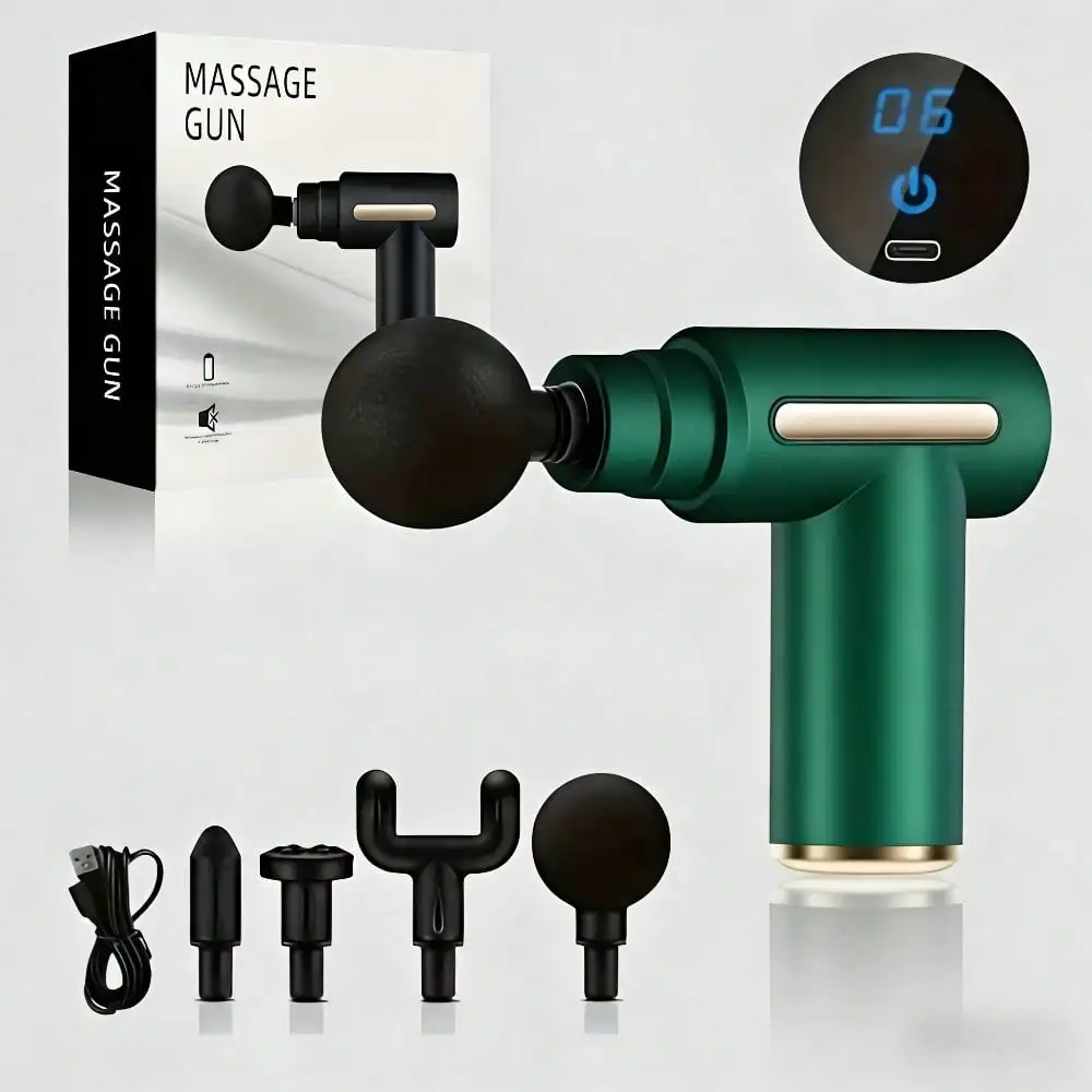 Electric Fascia Massage Gun, Portable Muscle Massager With LED Touch Screen And 4 Massage Heads, Mini Handheld Ultra-Silent Brushless Motor For Sports And Fitness
Electric Fascia Massage Gun, Portable Muscle Massager With LED Touch Screen And 4 Massage Heads, Mini Handheld Ultra-Silent Brushless Motor For Sports And Fitness
