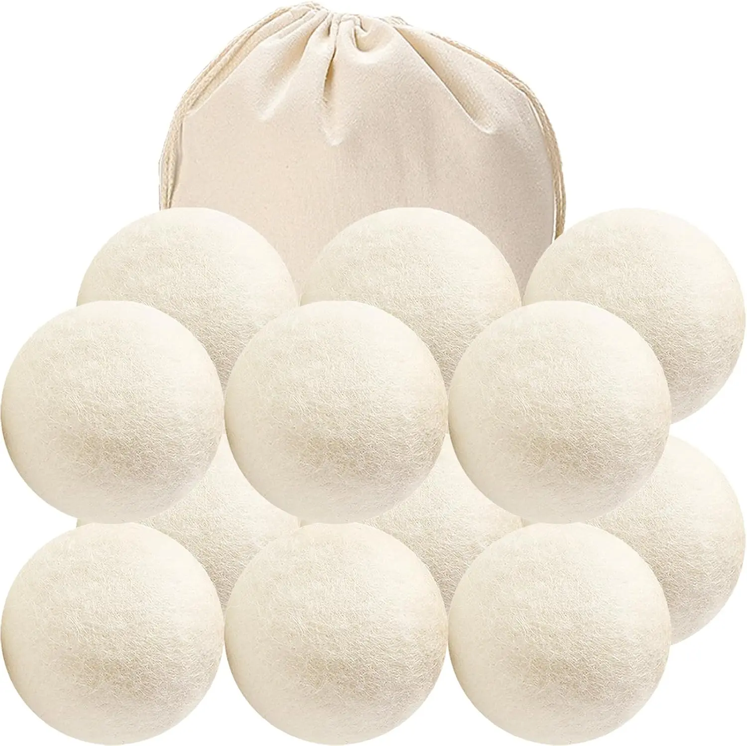 12 Pack Wool Dryer Balls XL Reusable Laundry Balls with Storage Bag for Faster Drying and Reduced Wrinkles
12 Pack Wool Dryer Balls XL Reusable Laundry Balls with Storage Bag for Faster Drying and Reduced Wrinkles