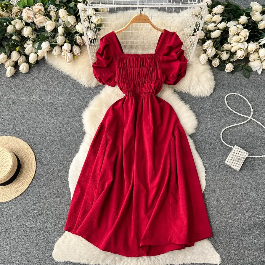 【New style】Travel and vacation style French retro square neck waist dress for women summer design bubble short-sleeved fairy dr
【New style】Travel and vacation style French retro square neck waist dress for women summer design bubble short-sleeved fairy dr