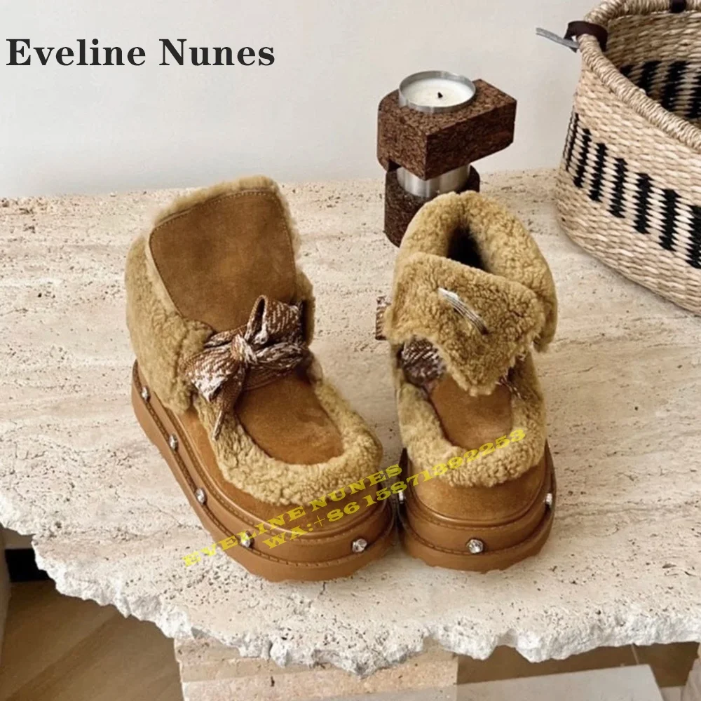 Retro Furry Brown Warm Snow Boots Round Toe Thick Sole Platform Lace-Up Turned-Over Edge 2024 Winter Ankle Boots Casual Outside
Retro Furry Brown Warm Snow Boots Round Toe Thick Sole Platform Lace-Up Turned-Over Edge 2024 Winter Ankle Boots Casual Outside