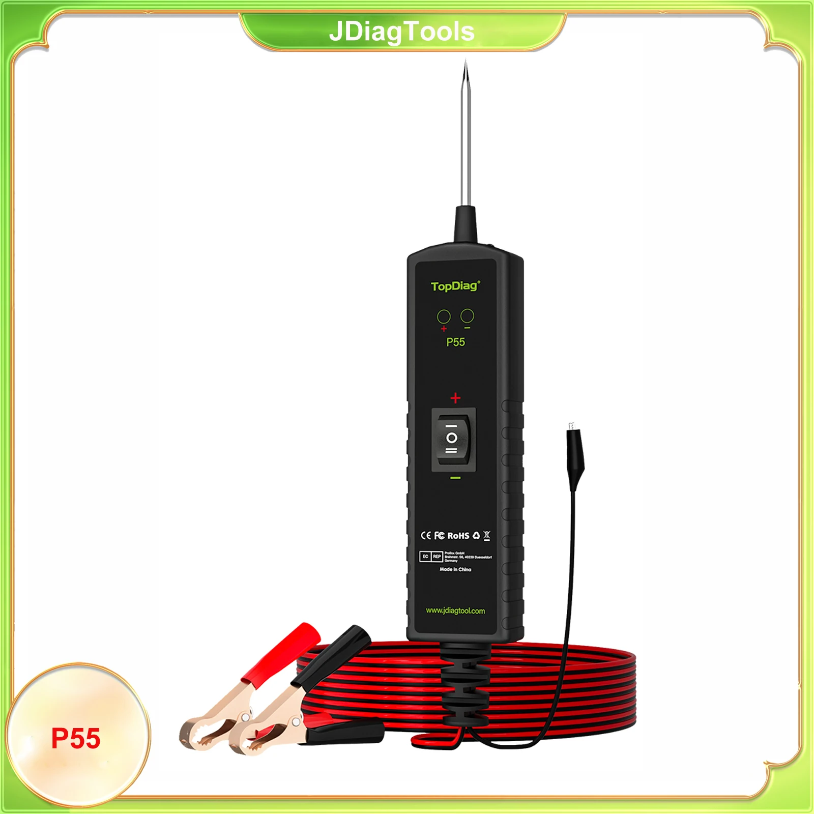 Probe Tester P55 Automotive Electrical Wiring Tester LED Indicator for Positive and Negative + Activation Tester Components
Probe Tester P55 Automotive Electrical Wiring Tester LED Indicator for Positive and Negative + Activation Tester Components