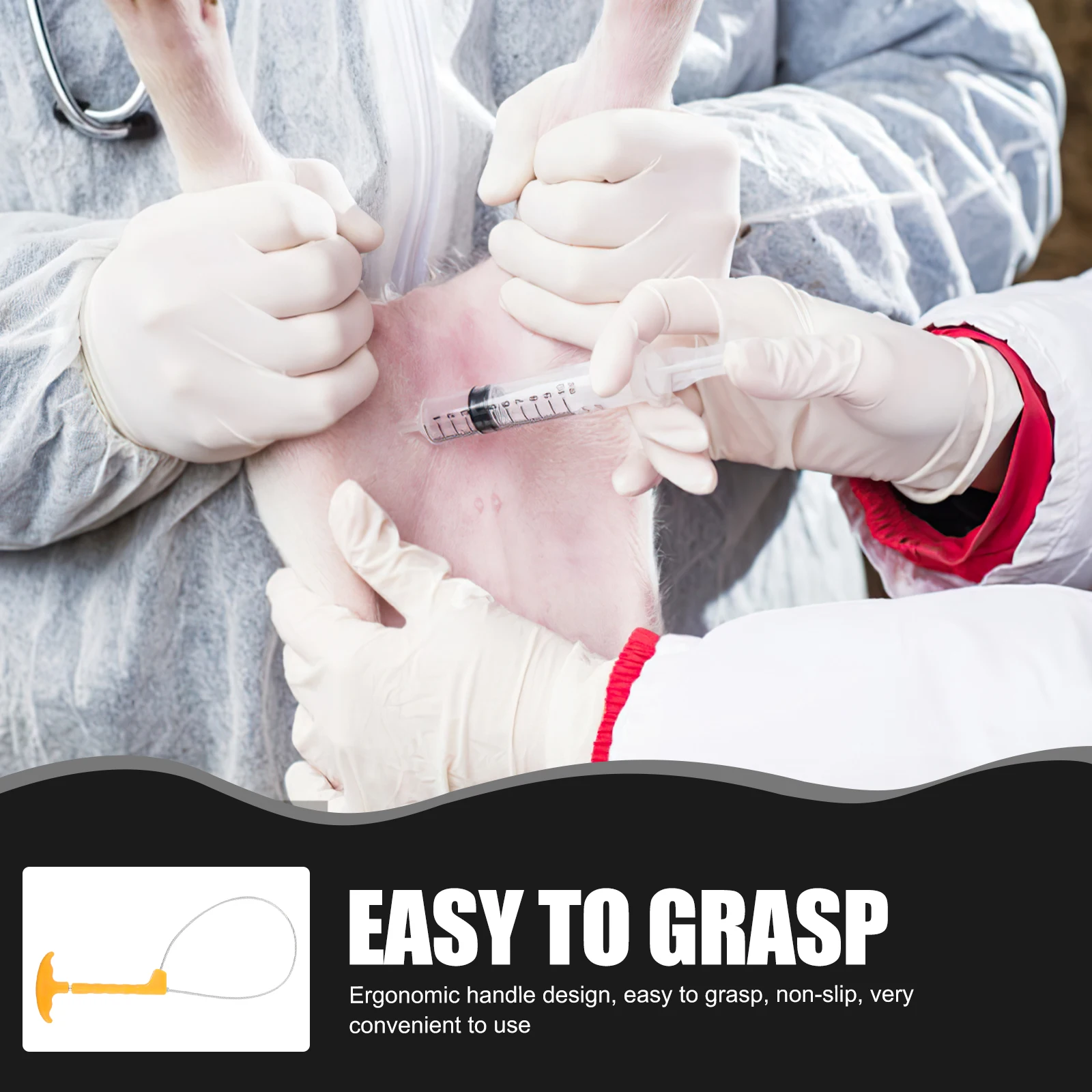 Adjustable Stainless Steel Pig Catcher Livestock Holder Farm Animal Snare Tool Ergonomic Handle For Cattle Sheep Farm Accessory 
Adjustable Stainless Steel Pig Catcher Livestock Holder Farm Animal Snare Tool Ergonomic Handle For Cattle Sheep Farm Accessory