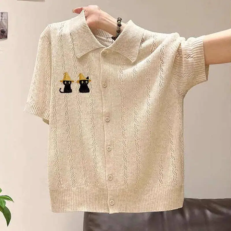 Loose Fit Short Sleeve Knitted Cardigan Summer Large Size 2026 Lazy Style Collar Embroidered Men's Top Breathable Casual ...
Loose Fit Short Sleeve Knitted Cardigan Summer Large Size 2026 Lazy Style Collar Embroidered Men's Top Breathable Casual ...