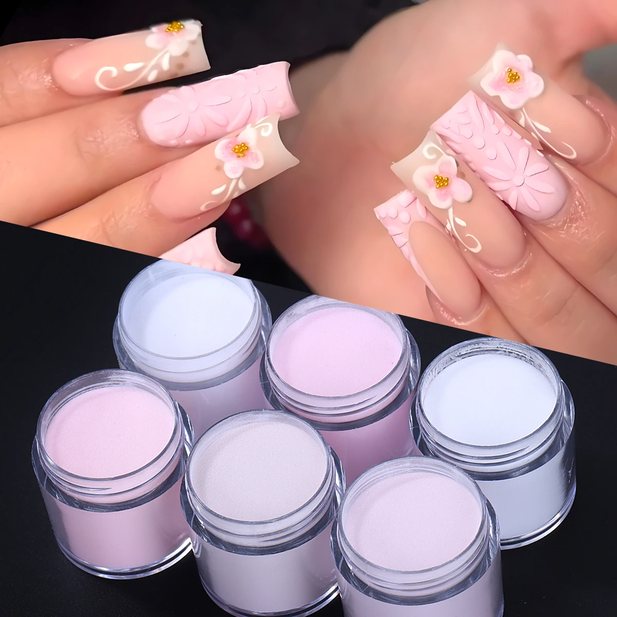 6 шт./компл. Акриловая пудра серии White Pink для украшения ногтей Профессиональные инструменты для наращивания Резной Дизайн Французский маникюр для наращивания
6 шт./компл. Акриловая пудра серии White Pink для украшения ногтей Профессиональные инструменты для наращивания Резной Дизайн Французский маникюр для наращивания