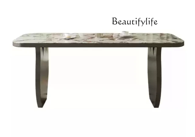 Rock slab dining table and chair combination French retro style all solid wood high-end simple rectangular dining table
Rock slab dining table and chair combination French retro style all solid wood high-end simple rectangular dining table