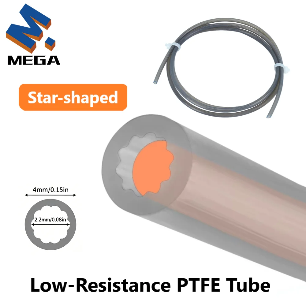Star Shaped PTFE Tube 4mm OD Low-Resistance High Temperature Resistance PTFE Tube Ultra-Smooth For Bambu Lab AMS Creality Voron
Star Shaped PTFE Tube 4mm OD Low-Resistance High Temperature Resistance PTFE Tube Ultra-Smooth For Bambu Lab AMS Creality Voron