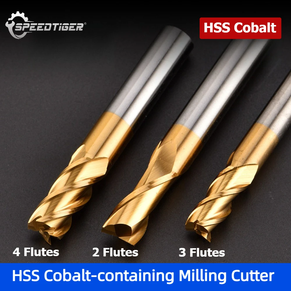 Titanium Coated Cobalt HSS End Mill Fully Ground Hardened 2/3/4 Flute Precision Milling Cutter for Metal Processing 1mm-30mm dia
Titanium Coated Cobalt HSS End Mill Fully Ground Hardened 2/3/4 Flute Precision Milling Cutter for Metal Processing 1mm-30mm dia