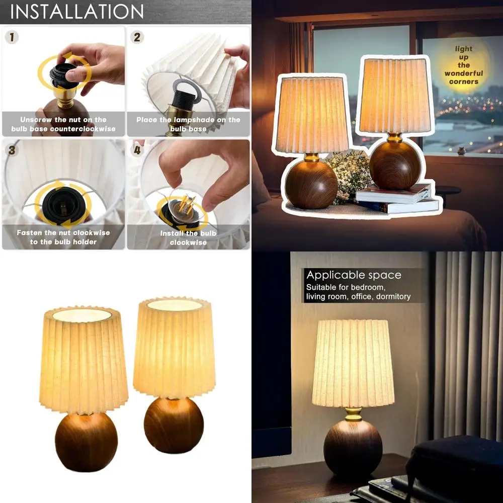 Pair of Compact Pleated Table Lamps with Fabric Shades for Bedroom and Living Spaces
Pair of Compact Pleated Table Lamps with Fabric Shades for Bedroom and Living Spaces