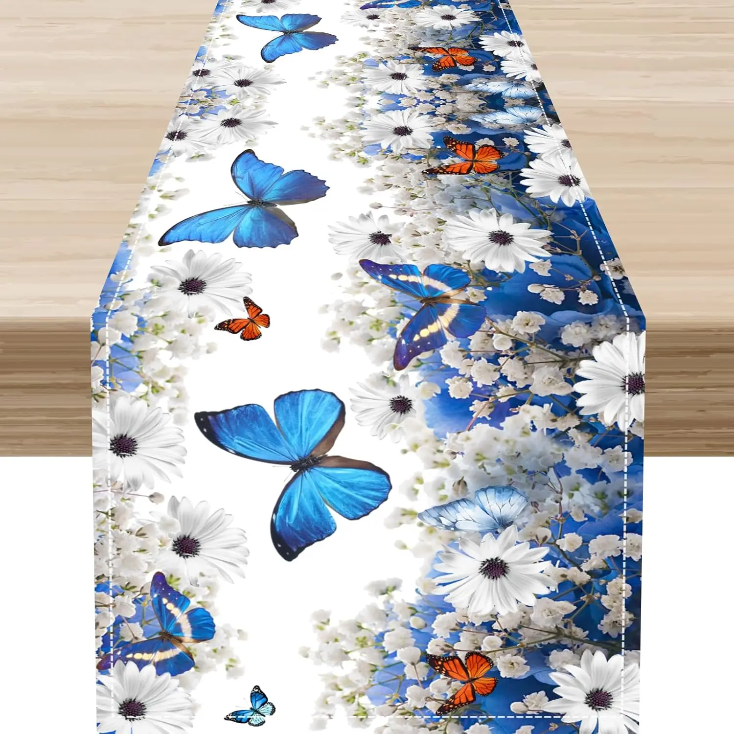 Spring Floral Butterfly Linen Table Runner Party Decor Country Farmhouse Blue Daisy Flower Dining Table Runners Home Decorations
Spring Floral Butterfly Linen Table Runner Party Decor Country Farmhouse Blue Daisy Flower Dining Table Runners Home Decorations