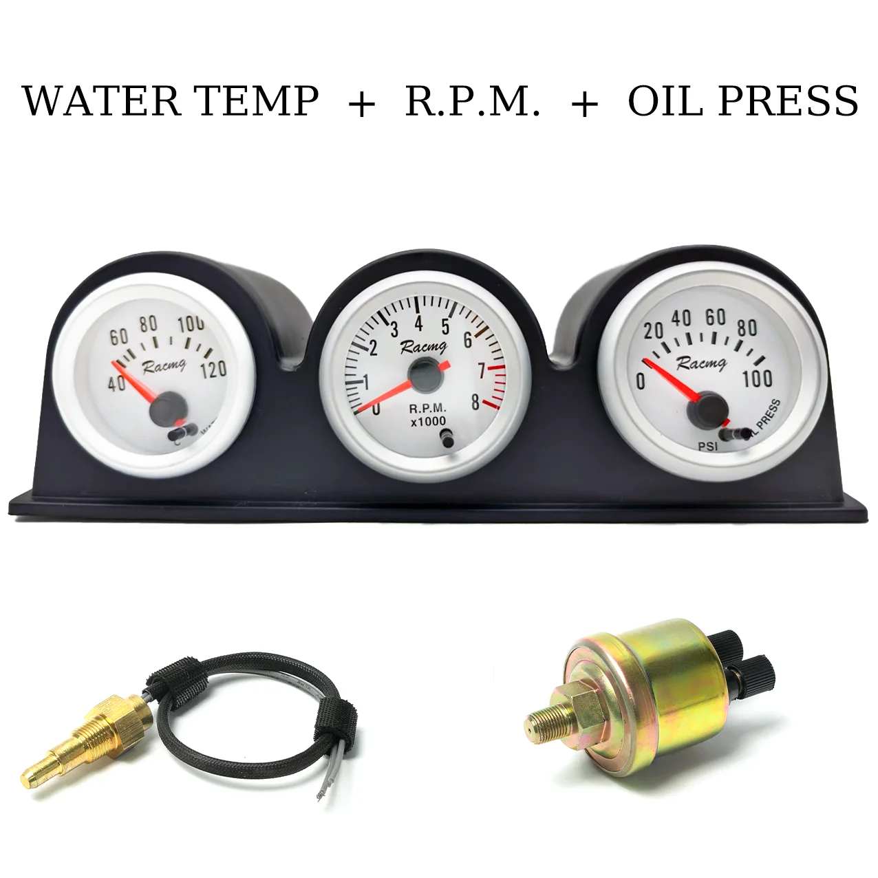 2" 52mm 7 Color LED Triple 3 Gauge Kit Tachometer Water Temperature Gauge Oil Pressure Gauge Car Accessories Shipping from US
2" 52mm 7 Color LED Triple 3 Gauge Kit Tachometer Water Temperature Gauge Oil Pressure Gauge Car Accessories Shipping from US