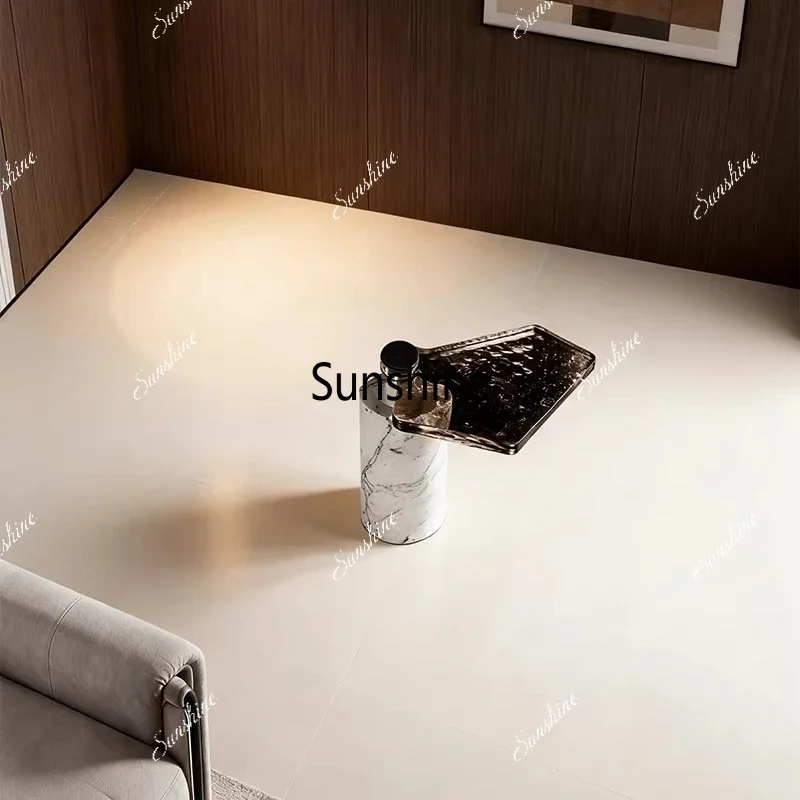 Italian minimalist marble sofa edge few high-end tea table
Italian minimalist marble sofa edge few high-end tea table