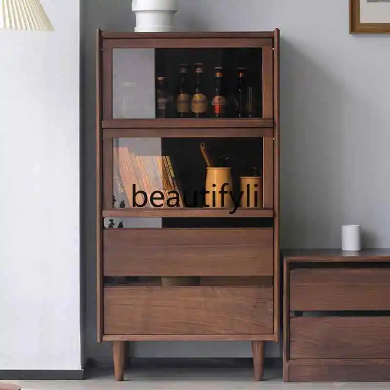 Nordic side cabinet, black walnut solid wood TV side cabinet, living room sofa, storage, kitchen locker
Nordic side cabinet, black walnut solid wood TV side cabinet, living room sofa, storage, kitchen locker