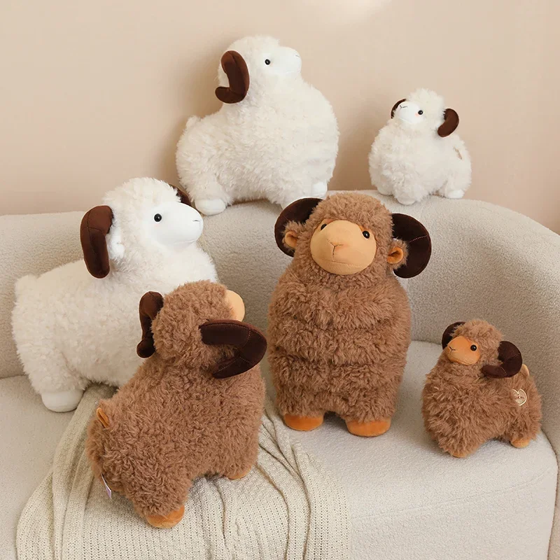Soft Fuzzy Sheep Stuffed Animal Cute Kawaii Ram Plush Doll Fluffy White Brown Sheep Toy Pillow for Sofa Bedroom Decor
Soft Fuzzy Sheep Stuffed Animal Cute Kawaii Ram Plush Doll Fluffy White Brown Sheep Toy Pillow for Sofa Bedroom Decor