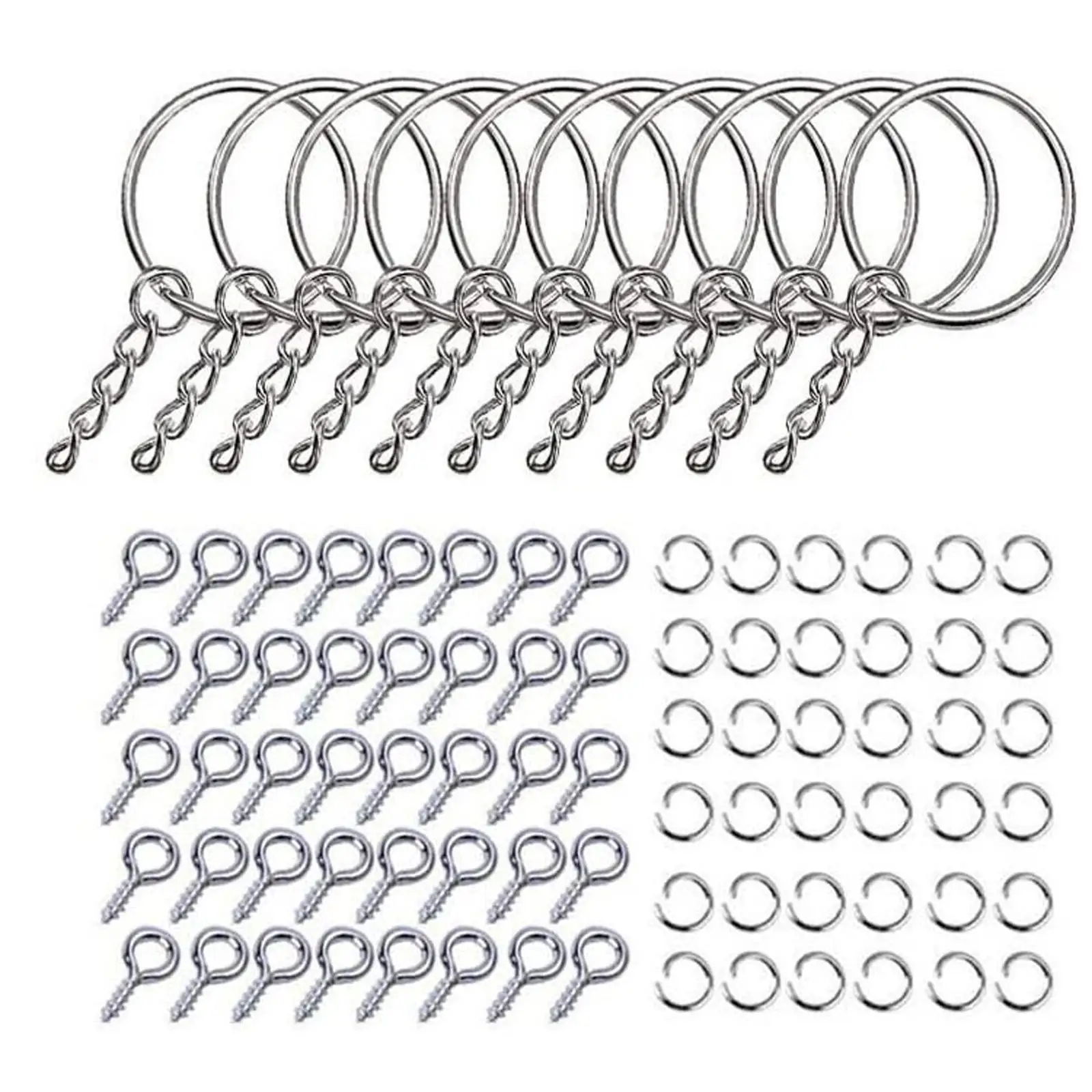 221x Alloy DIY Split Key Rings with Chain Set for Art Crafts Jewelry Making
221x Alloy DIY Split Key Rings with Chain Set for Art Crafts Jewelry Making