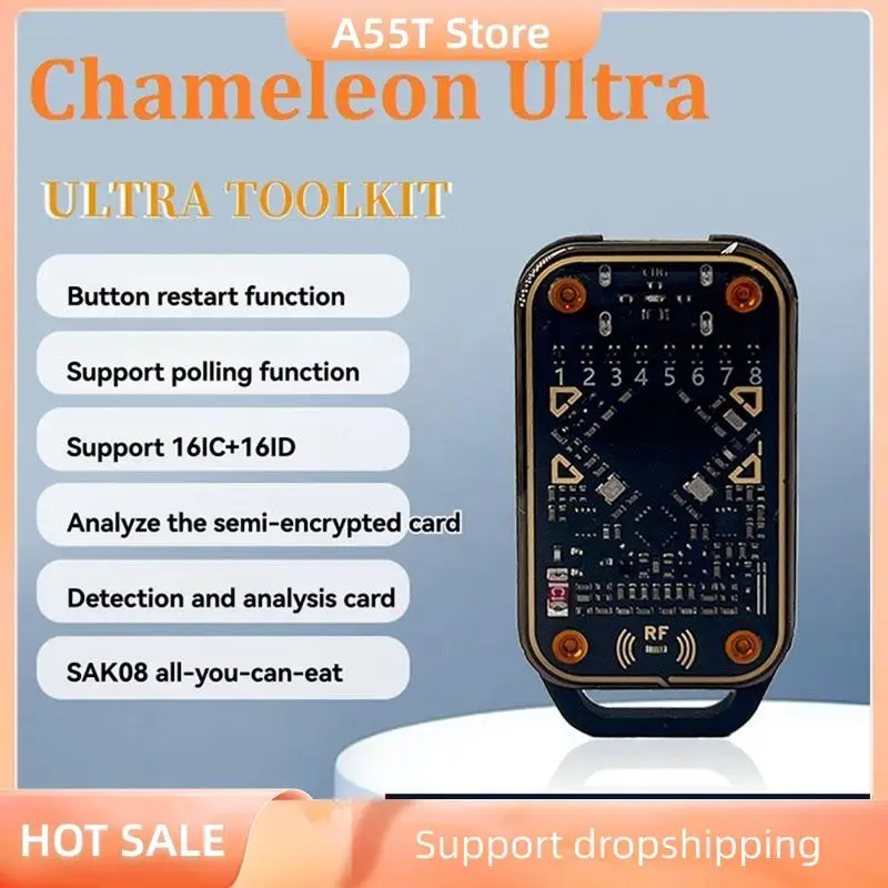 A55T Restart Chameleon Ultra RFID Считыватель смарт-чипов 125K 13,56M Бесконтактный эмулятор смарт-карт Декодирование карт NFC Дубликатор
A55T Restart Chameleon Ultra RFID Считыватель смарт-чипов 125K 13,56M Бесконтактный эмулятор смарт-карт Декодирование карт NFC Дубликатор