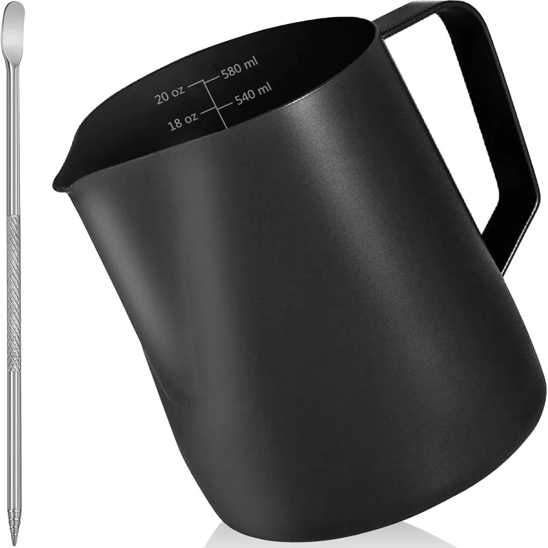 Milk Frothing Pitcher,20 OZ/600ML Milk Steaming Pitcher with Non-Stick Coating, Stainless Steel Espresso Pitcher for Coffee La
Milk Frothing Pitcher,20 OZ/600ML Milk Steaming Pitcher with Non-Stick Coating, Stainless Steel Espresso Pitcher for Coffee La