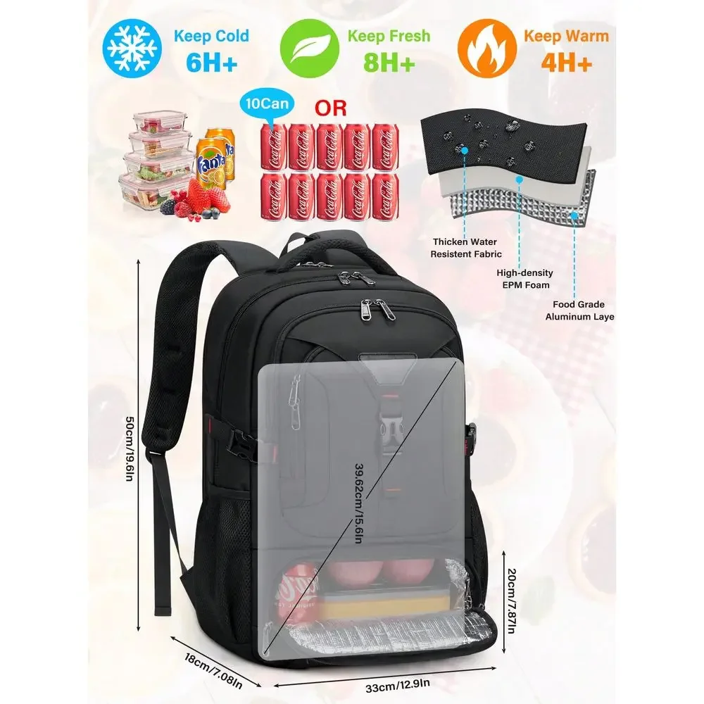 17.3 Inch Laptop Backpack, 50L Travel Backpack For Men With USB Charging Port, Large Capacity Work Bag With Insulated Compartme
17.3 Inch Laptop Backpack, 50L Travel Backpack For Men With USB Charging Port, Large Capacity Work Bag With Insulated Compartme
