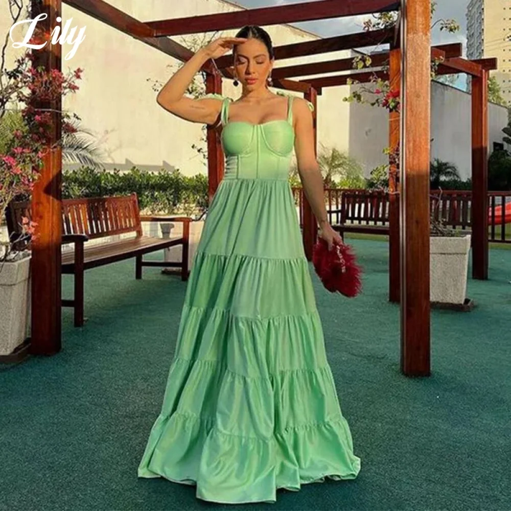 Lily Green Elegant Formal Gown Satin Sweetheart Sleeveless Prom Dress A-Line Pleating Party Evening Dresses for Woman Customized
Lily Green Elegant Formal Gown Satin Sweetheart Sleeveless Prom Dress A-Line Pleating Party Evening Dresses for Woman Customized