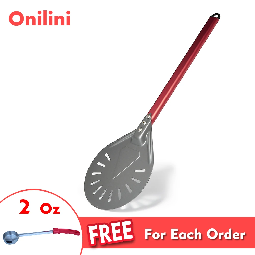 Onilini 7/8/9 inch Hard Anodized Pizza Peel Perforated Pizzas Peel Almuinum Alloy Red Handle Pizza Shovel Paddle with Free Spoon
Onilini 7/8/9 inch Hard Anodized Pizza Peel Perforated Pizzas Peel Almuinum Alloy Red Handle Pizza Shovel Paddle with Free Spoon