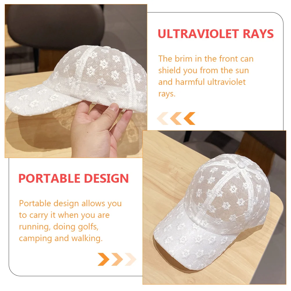 Sunshade Baseball Cap Clip Visors Women Chrysanthemum Lace Peak Travel Hat White Portable Summer Fashion Peaked Cap Sun
Sunshade Baseball Cap Clip Visors Women Chrysanthemum Lace Peak Travel Hat White Portable Summer Fashion Peaked Cap Sun