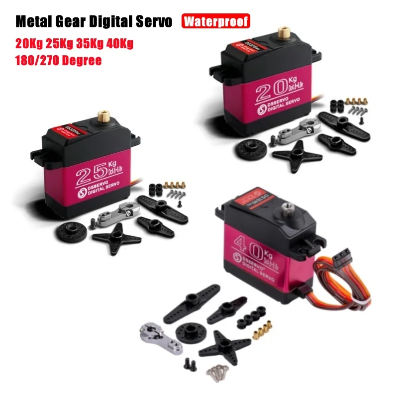 Metal Gear Digital Servo 20Kg 25Kg 35Kg 40Kg Waterproof 180/270 Degree Large Torque For 1/8 1/10 1/12 RC Car Robot Parts
Metal Gear Digital Servo 20Kg 25Kg 35Kg 40Kg Waterproof 180/270 Degree Large Torque For 1/8 1/10 1/12 RC Car Robot Parts