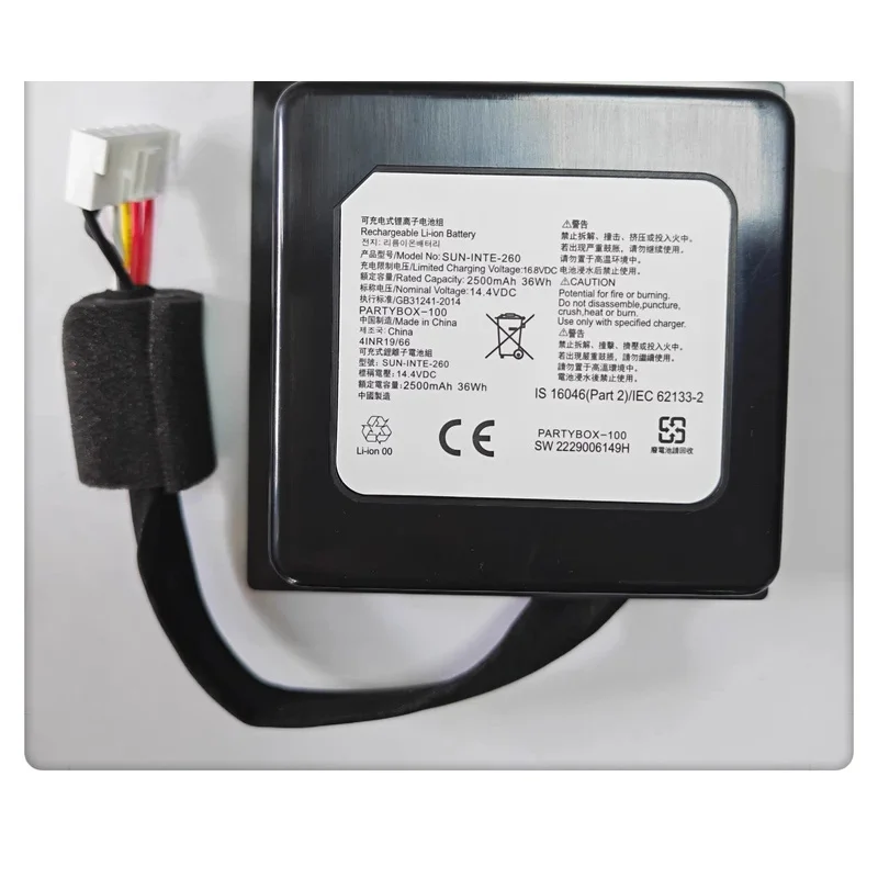 For JBL PartyBox100 Bluetooth Speaker Battery SUN-INTE-260 14.4V 2500mAh
For JBL PartyBox100 Bluetooth Speaker Battery SUN-INTE-260 14.4V 2500mAh