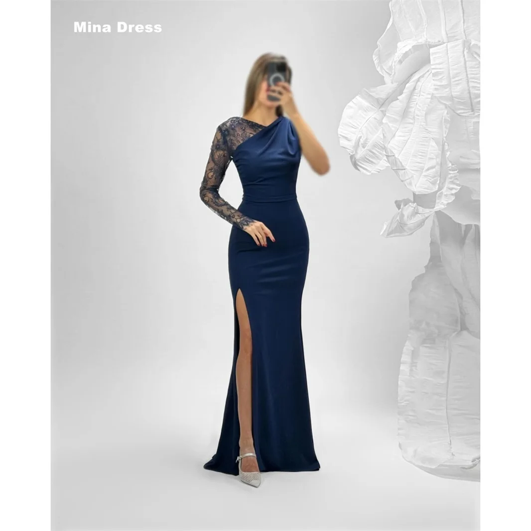 Mina Customized Blue Prom Dress Embroidery Elegant Night Dresses for Special Occasions Lace Luxury Party Dress Long Sleeves Slit
Mina Customized Blue Prom Dress Embroidery Elegant Night Dresses for Special Occasions Lace Luxury Party Dress Long Sleeves Slit