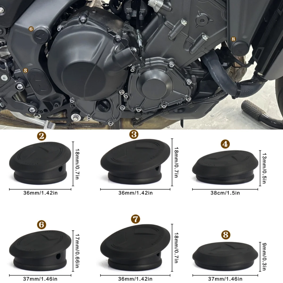 Комплект декоративных заглушек для рамы мотоцикла YAMAHA MT-09 MT09 SP 2021-2025, черные, из ABS-пластика
Комплект декоративных заглушек для рамы мотоцикла YAMAHA MT-09 MT09 SP 2021-2025, черные, из ABS-пластика
