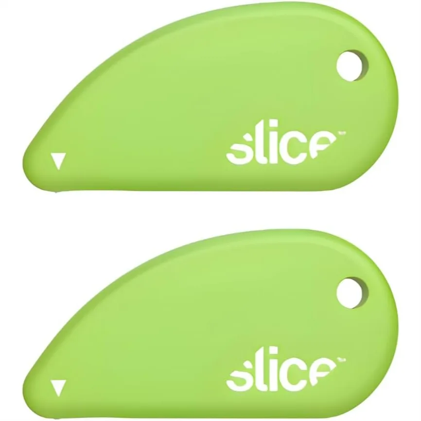 Slice Micro Safety Cutter - Ceramic Box Cutter Lasts 11x Longer than Metal, Keychain Box Opener, 2 Pack, Green
Slice Micro Safety Cutter - Ceramic Box Cutter Lasts 11x Longer than Metal, Keychain Box Opener, 2 Pack, Green