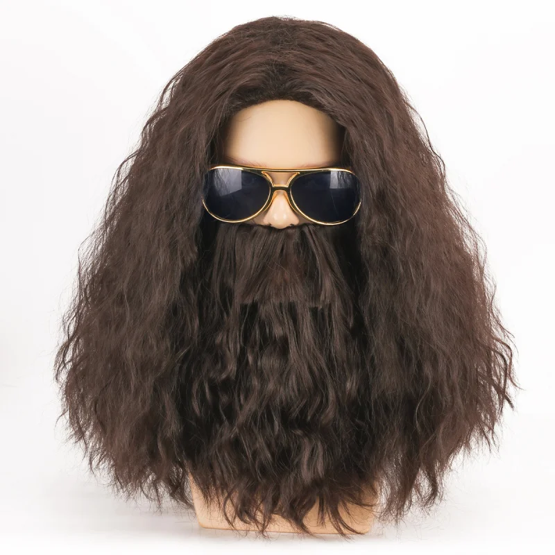 Hagrid Movie Cosplay Brown Long Curly Hair Beard Accessories Halloween Wig
Hagrid Movie Cosplay Brown Long Curly Hair Beard Accessories Halloween Wig