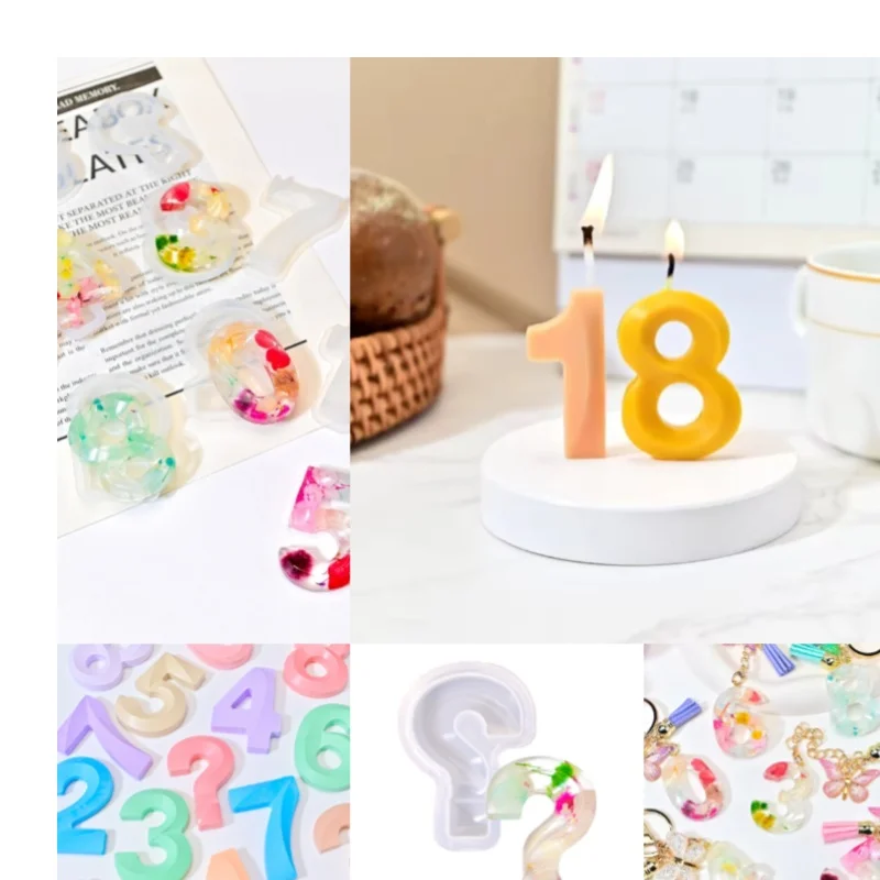 Arabic Numerals Silicone Mould, DIY Crystal Resin Digit Birthday Candle Mold Creative Question Mark Number Keychain Resin Molds
Arabic Numerals Silicone Mould, DIY Crystal Resin Digit Birthday Candle Mold Creative Question Mark Number Keychain Resin Molds