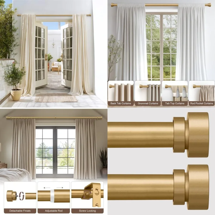 2 Pack Modern Curtain Rods Set for Windows 28 to 48 Inch Adjustable Length Heavy Duty 1 Diameter Window Curtain Rod with Decora
2 Pack Modern Curtain Rods Set for Windows 28 to 48 Inch Adjustable Length Heavy Duty 1 Diameter Window Curtain Rod with Decora