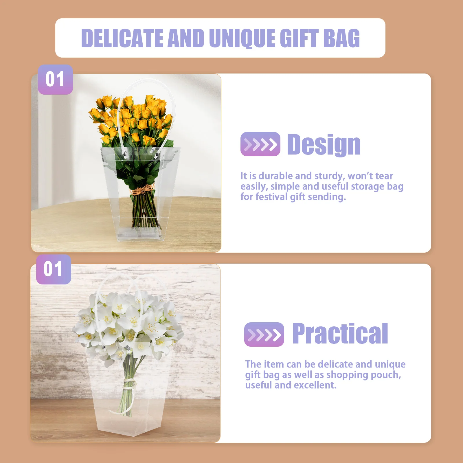 Tote Bag Flower Basket Convenient Wrapping Bouquet Bags for Flowers Decorative Packing Present Delicate Christmas
Tote Bag Flower Basket Convenient Wrapping Bouquet Bags for Flowers Decorative Packing Present Delicate Christmas