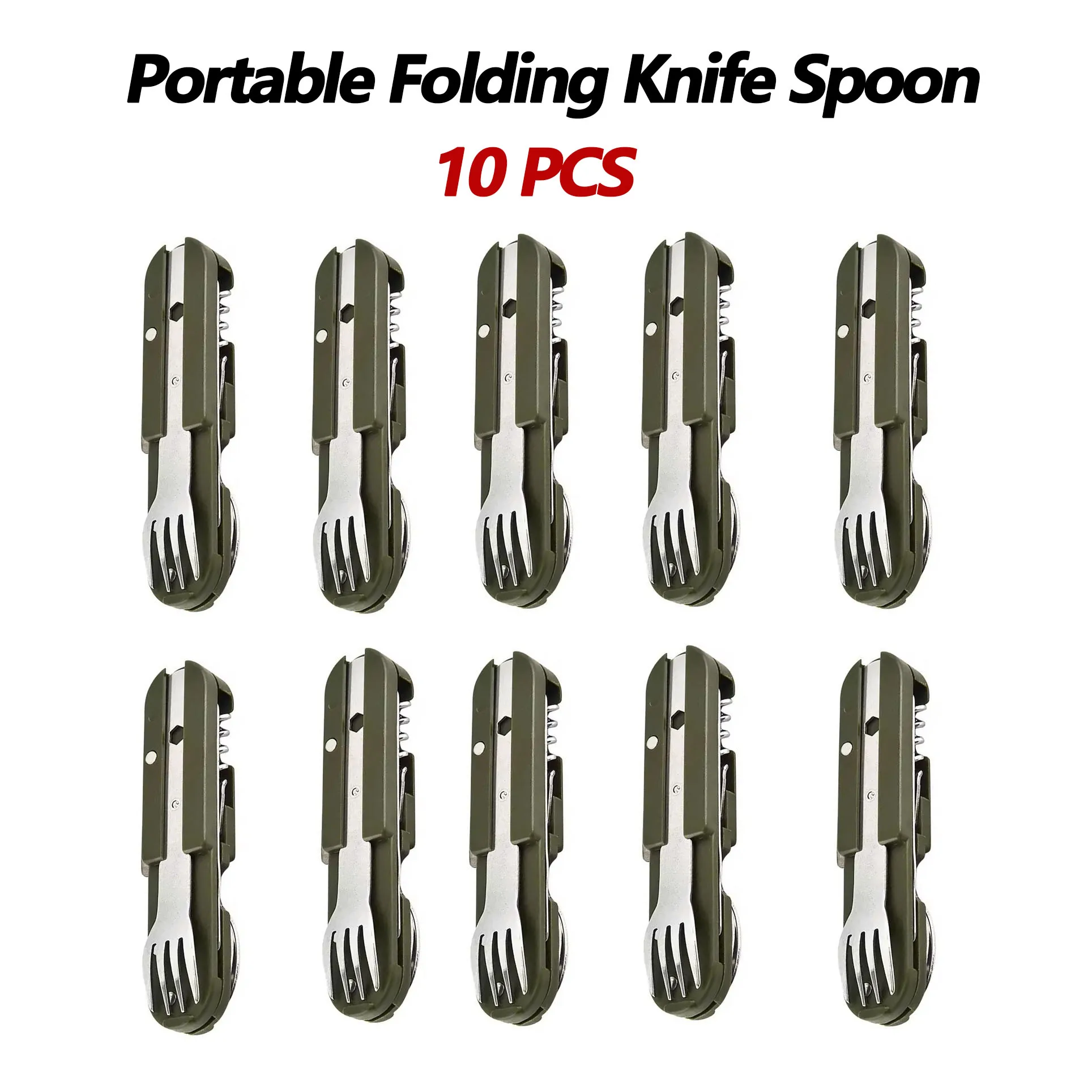 10 PCS 7in1 Multifunctional Outdoor Cutlery Portable Knife Spoon Fork Opener Can Opener Picnic Camping Hiking Foldable Cutlery
10 PCS 7in1 Multifunctional Outdoor Cutlery Portable Knife Spoon Fork Opener Can Opener Picnic Camping Hiking Foldable Cutlery