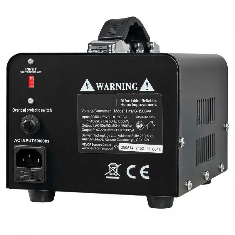 Voltage Converter Transformer, 1500VA, Heavy Duty Step Up/Down Power Transformer, Convert from 110V to 220V and 220V to 110V, with US Outlets, EU Outlets, Power Cord, Circuit Breaker Protection
Voltage Converter Transformer, 1500VA, Heavy Duty Step Up/Down Power Transformer, Convert from 110V to 220V and 220V to 110V, with US Outlets, EU Outlets, Power Cord, Circuit Breaker Protection